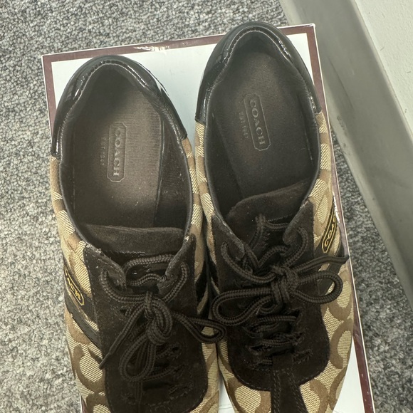 Coach Signature Brown and Tan Sneakers - Picture 5 of 5